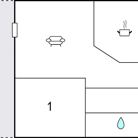 1 Bedroom Cozy In アパート